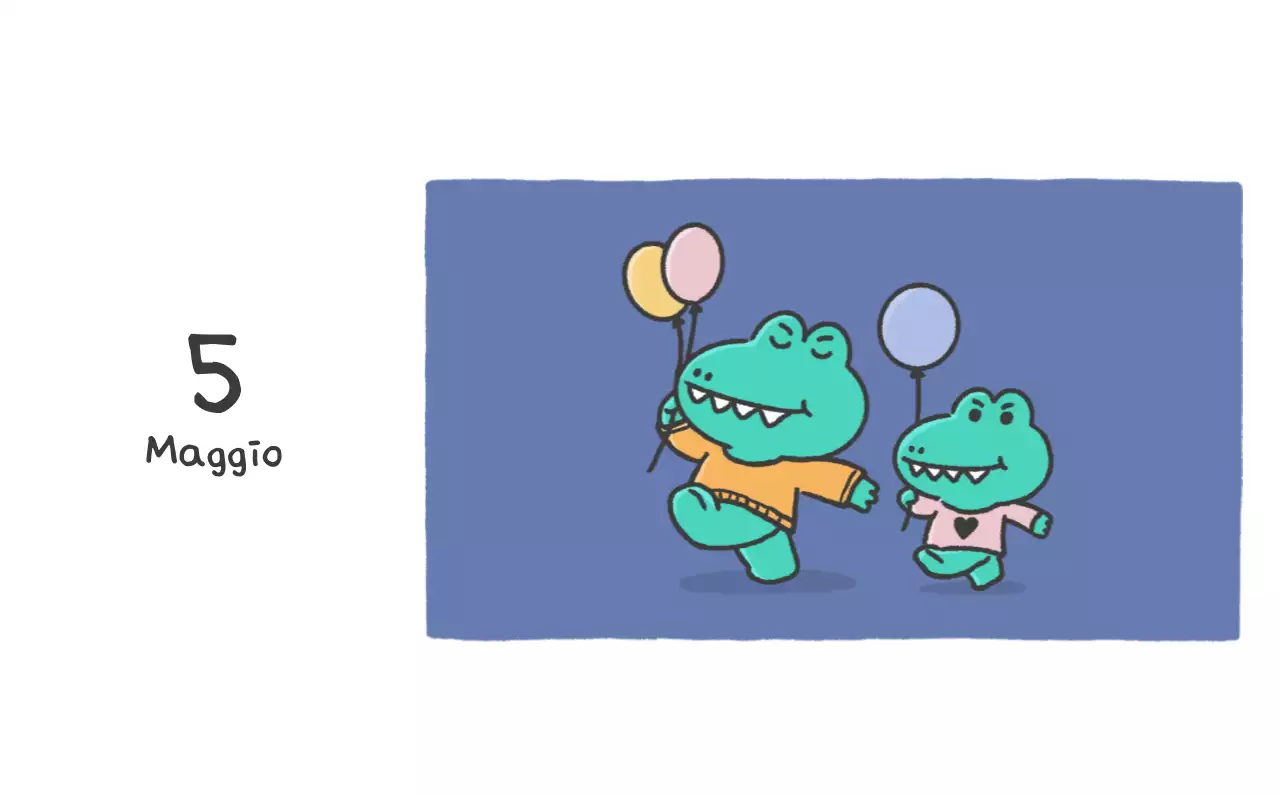 Un calendario con un simpatico concetto di illustrazione di Ago