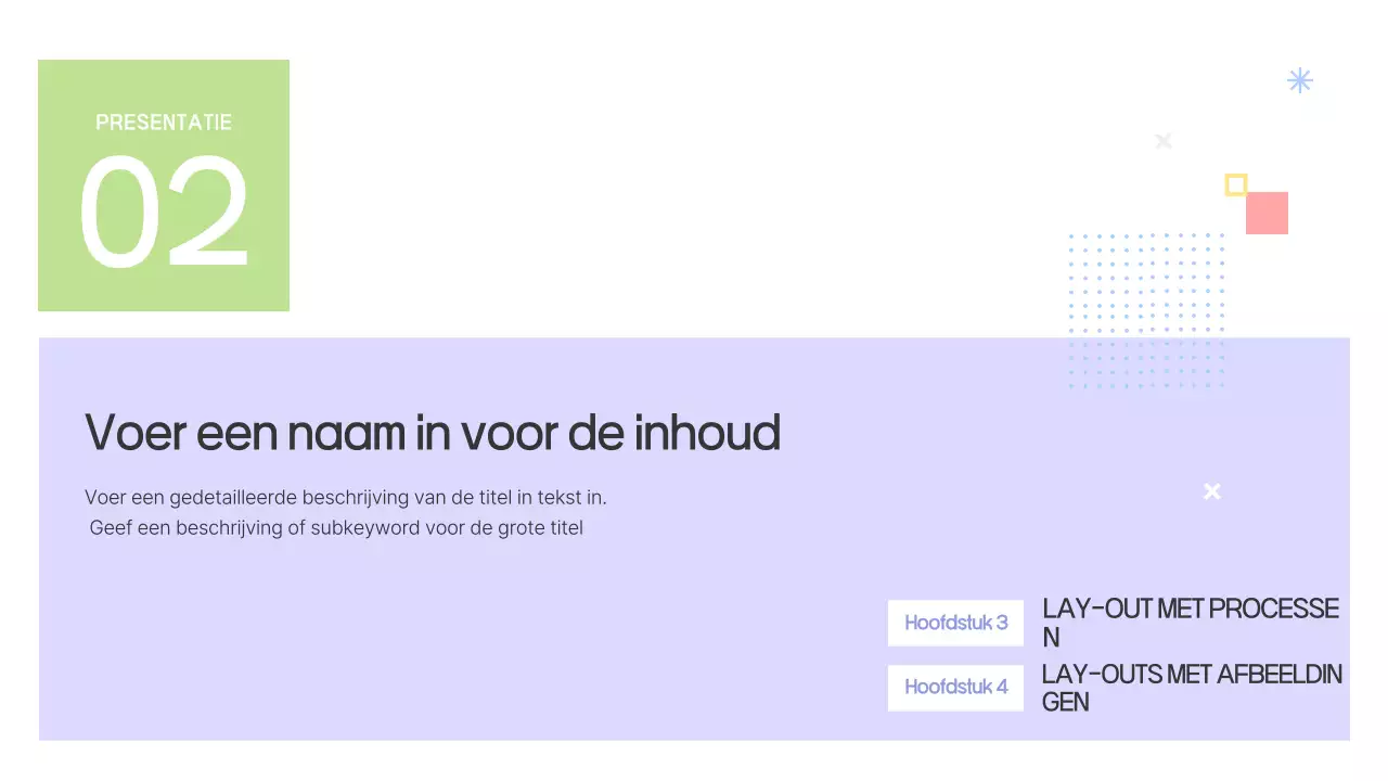 Prospectus met eenvoudige vormen in paars en grijs