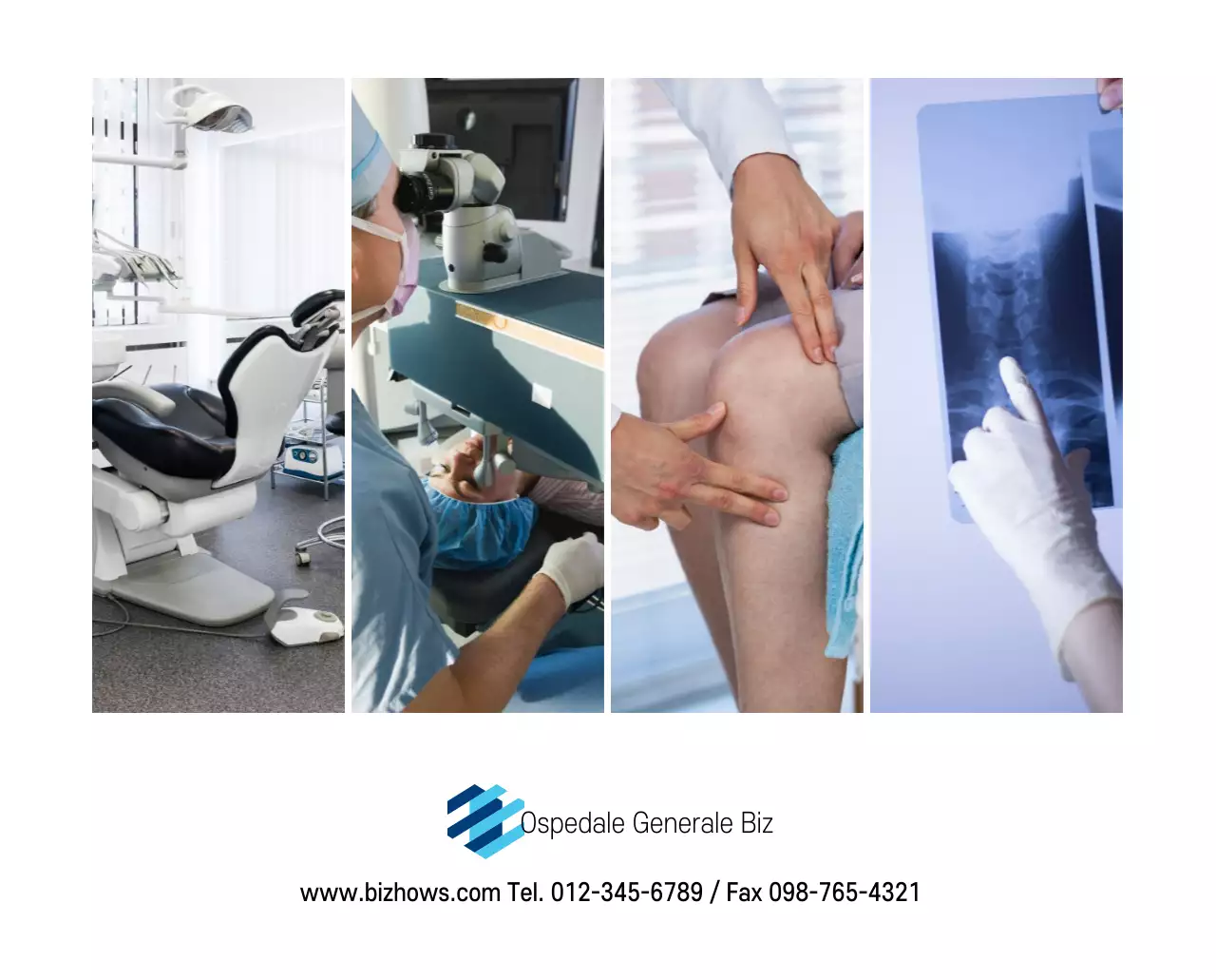 Calendario promozionale dell'ospedale semplice, bianco e blu