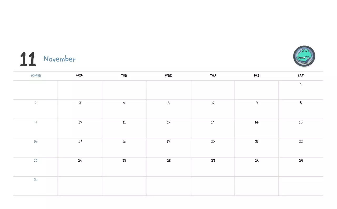 Ein Kalender mit einem niedlichen Ago-Illustrationskonzept