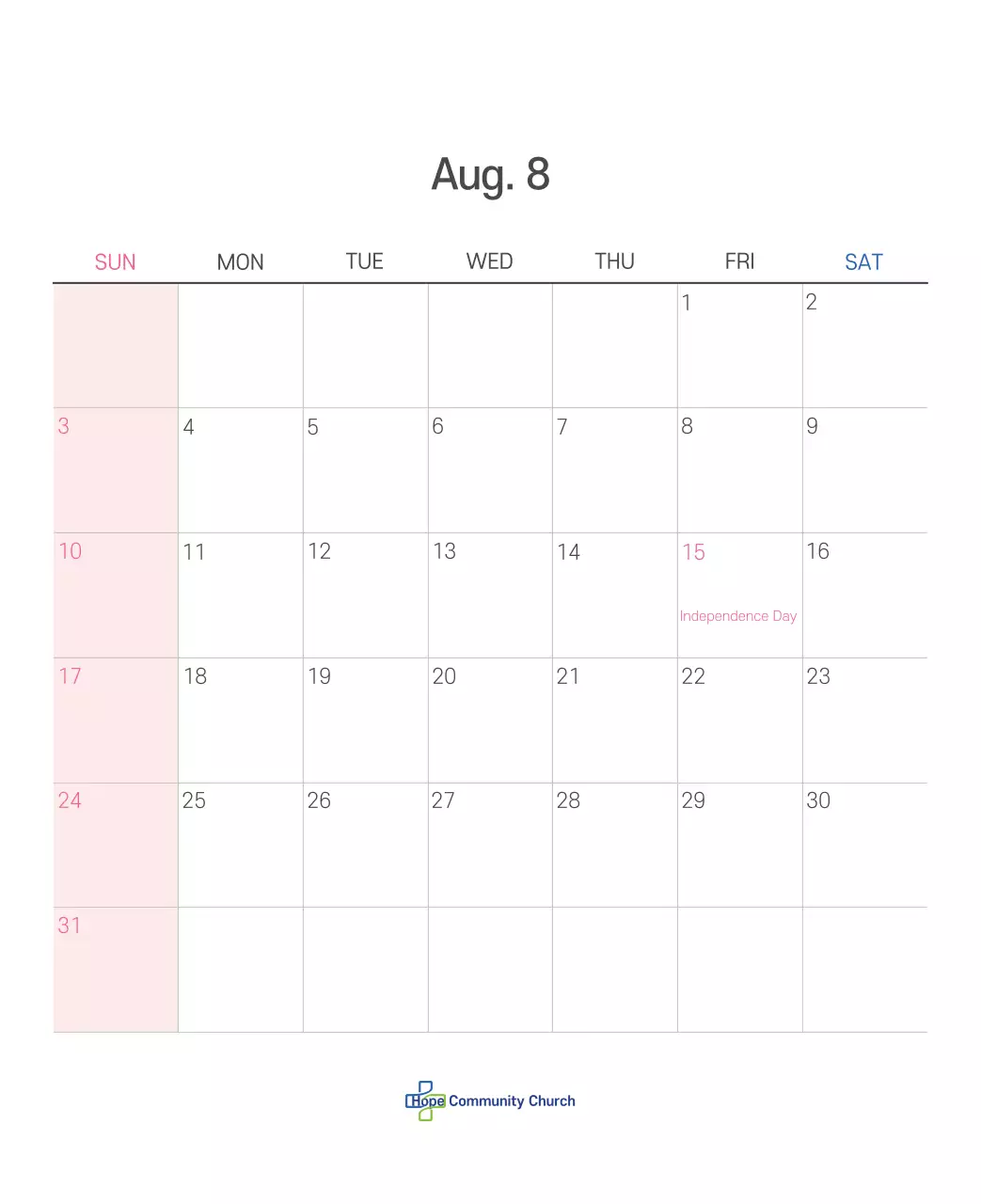 Ilustrasi gereja yang bersih dengan warna pastel