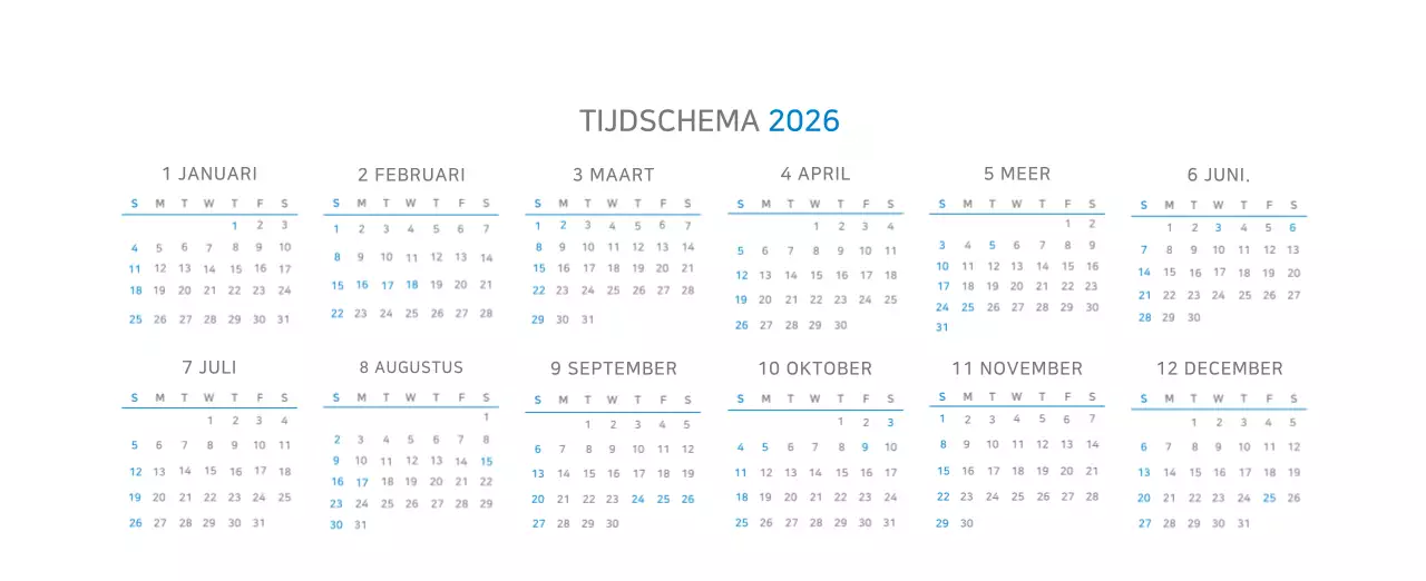 Blauwe moderne kalender bedrijfspromoties