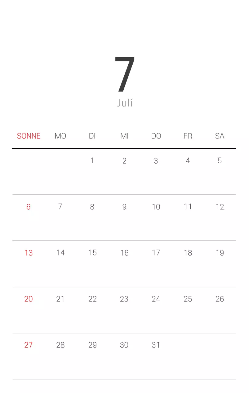 Weißer sauberer botanischer Naturkalender