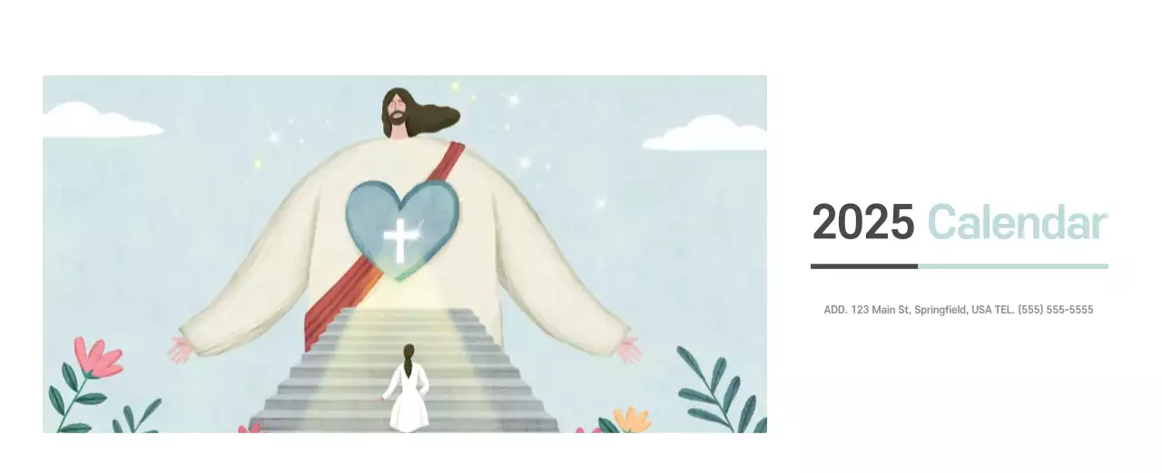 Pastel clean illustration church