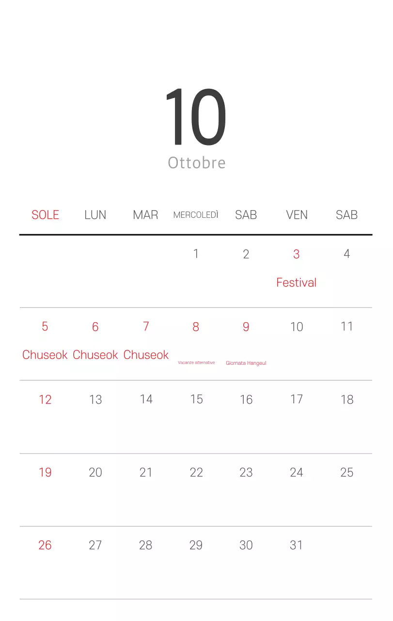 Calendario botanico naturale bianco e pulito