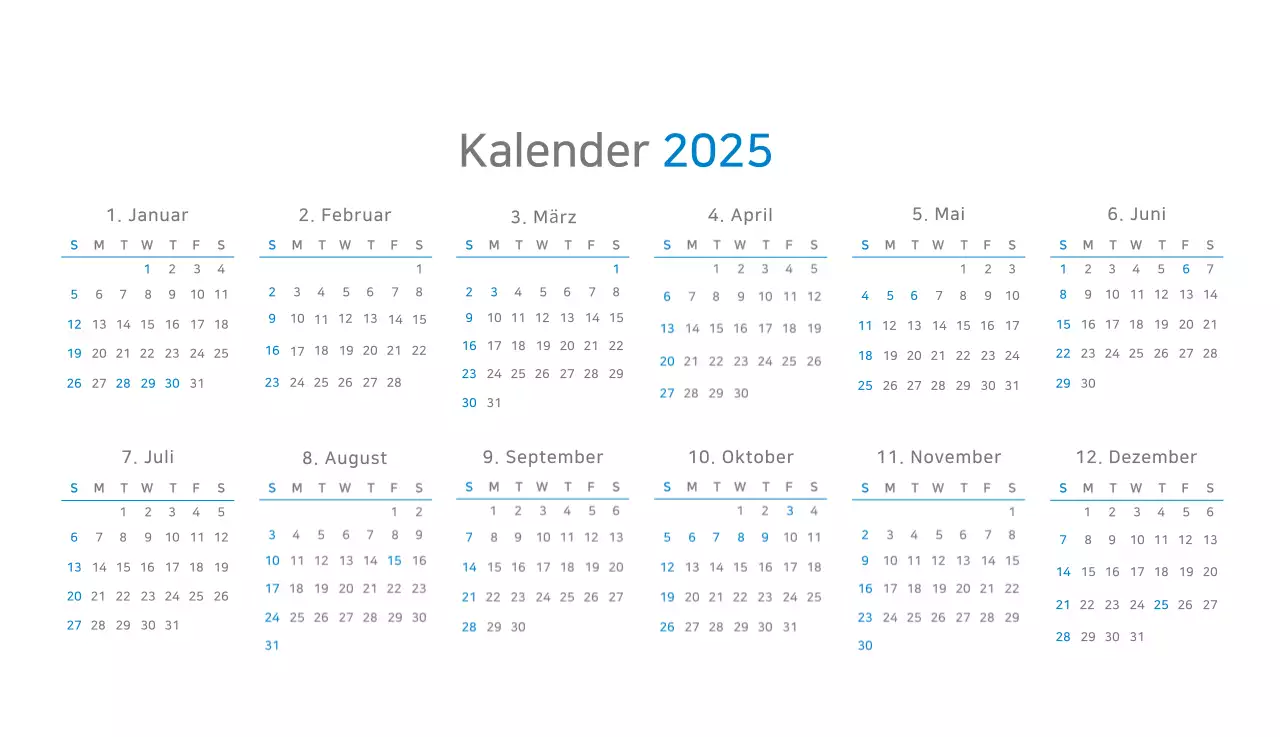 Blauer moderner Kalender Kalender