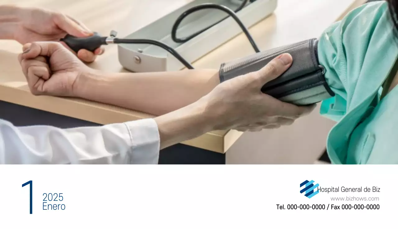 Calendario promocional Hospital Navy White Simple