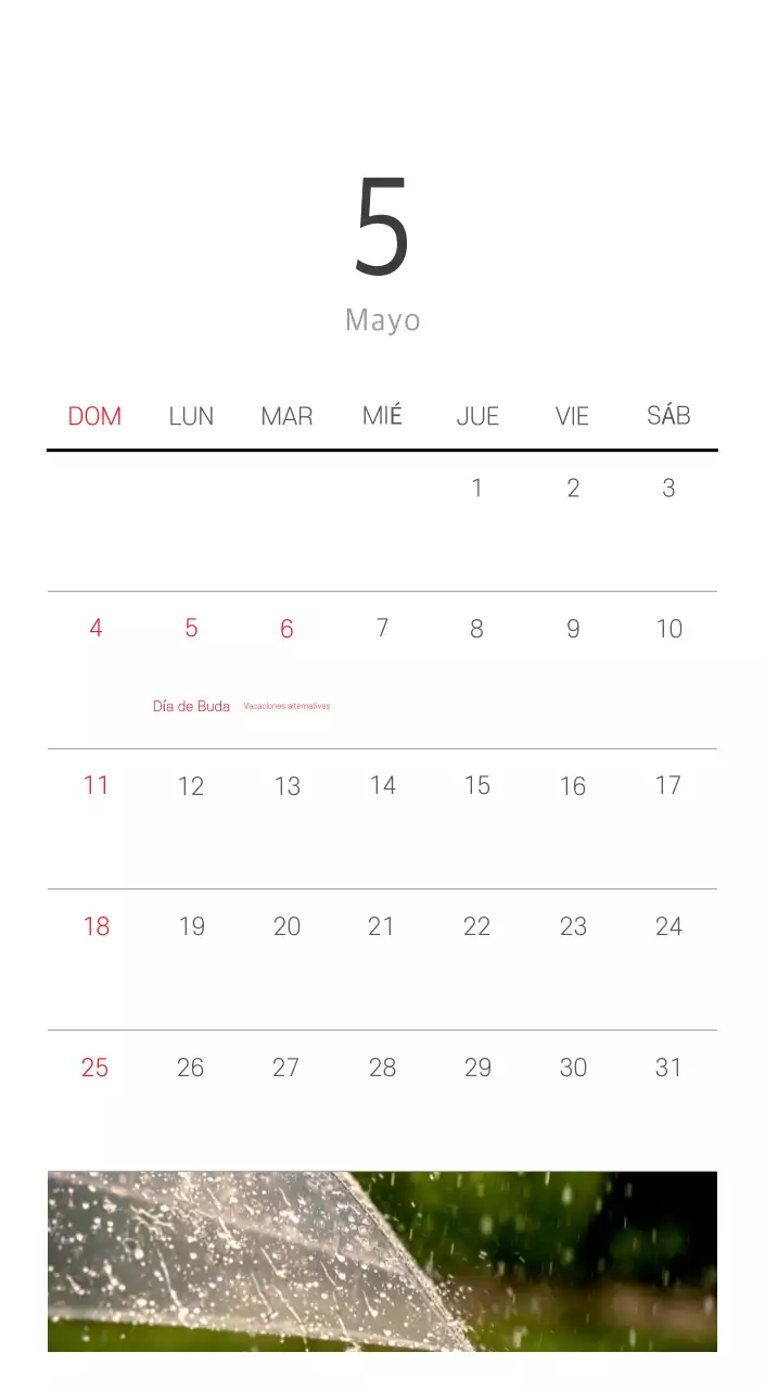 Calendario blanco de naturaleza botánica limpia