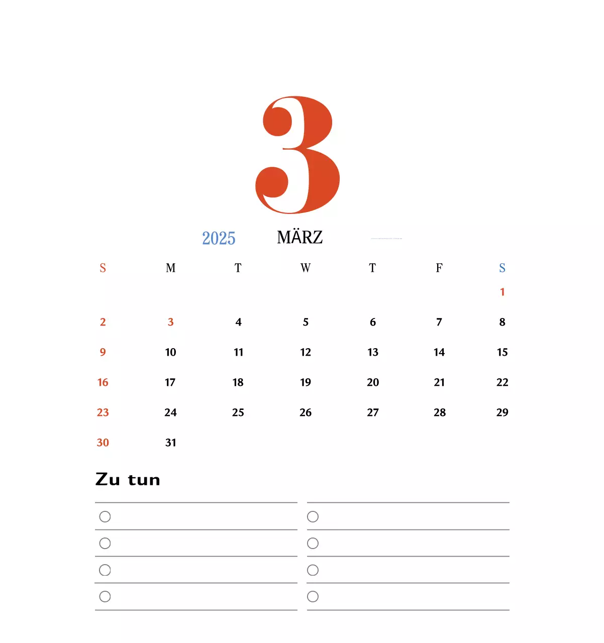 Retro-Konzept Erinnerungskalender in rot