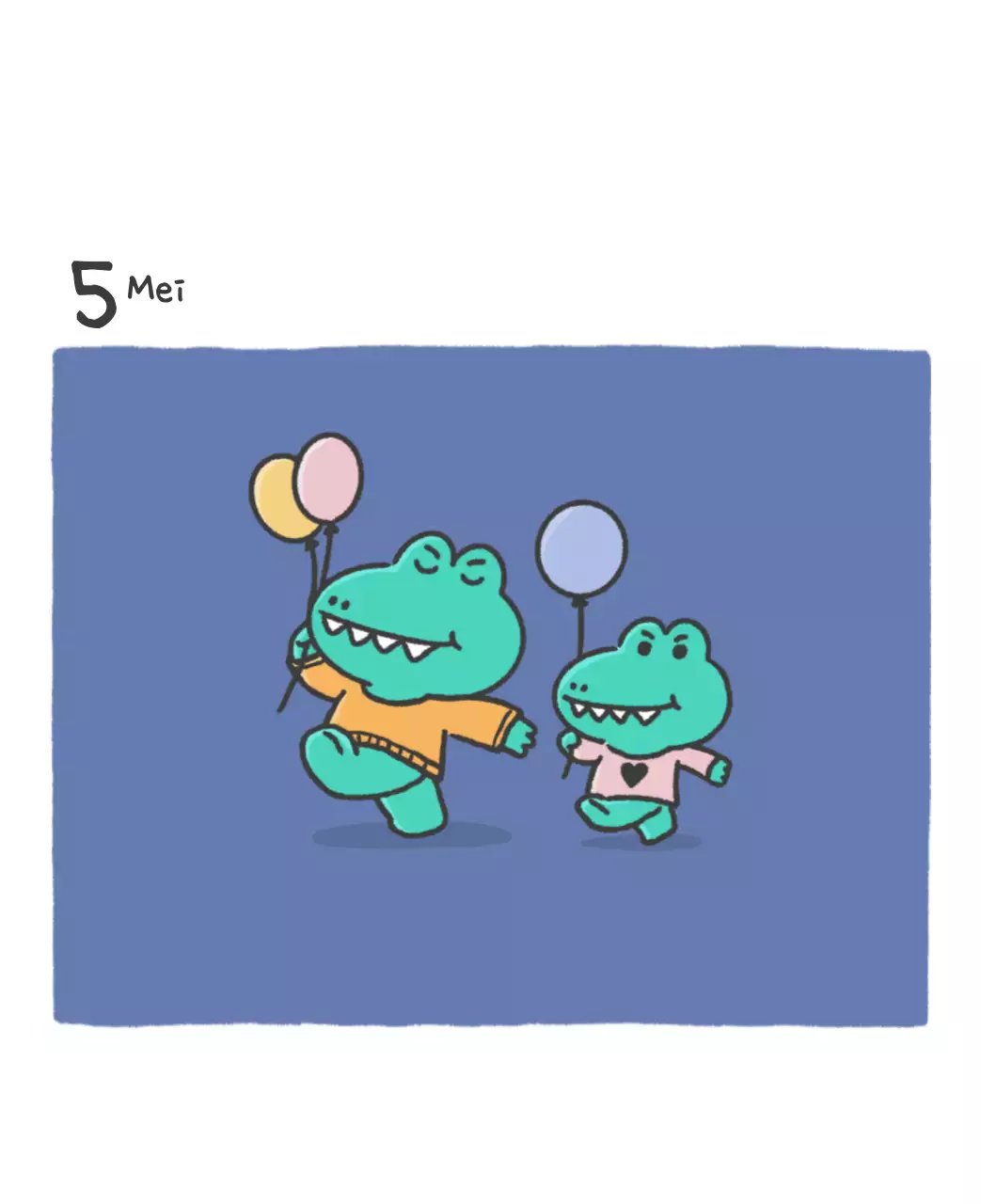 Een kalender met een schattig Ago-illustratieconcept