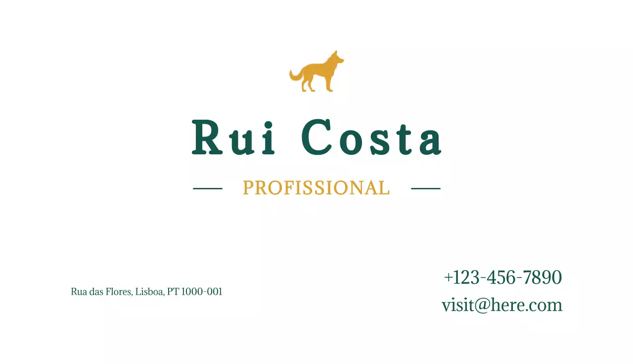 cartão de visita profissional verde