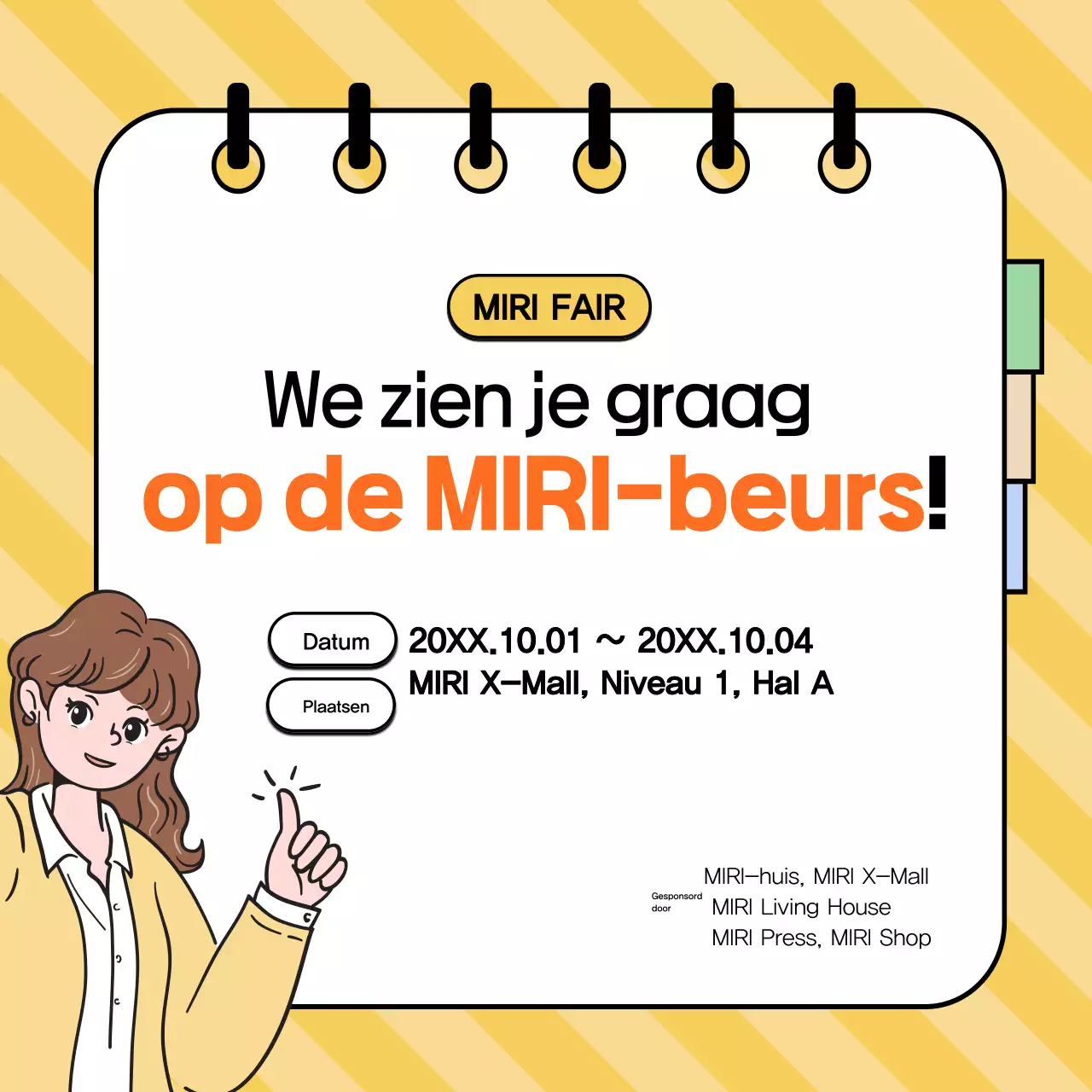 Opvallende informatie op een gele achtergrond