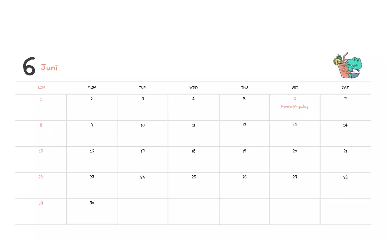 Een kalender met een schattig Ago-illustratieconcept