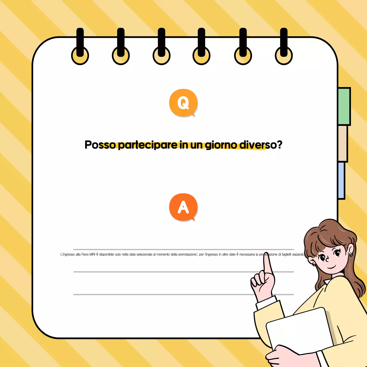 Informazioni che attirano l'attenzione su uno sfondo giallo