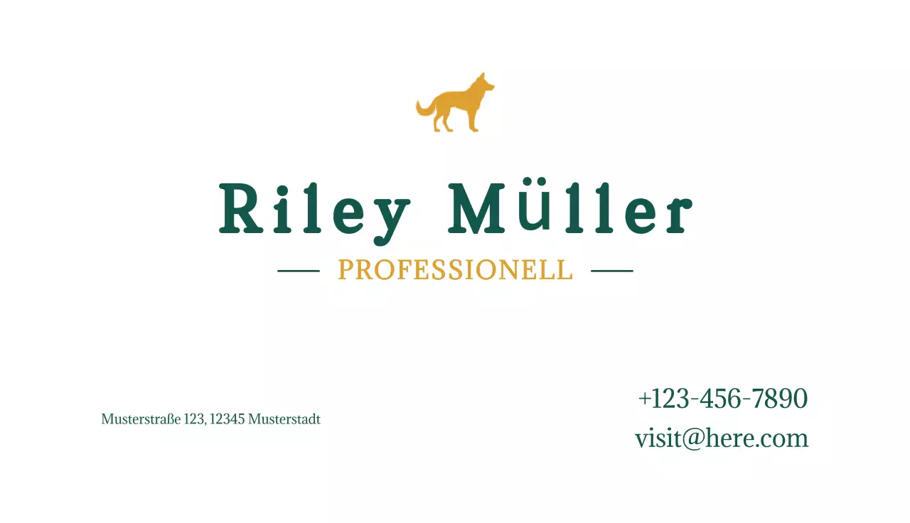 grüne professionelle Visitenkarte