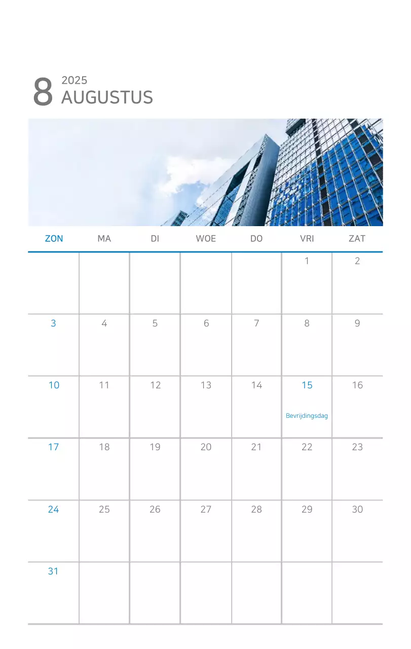 Blauwe moderne kalender bedrijfspromoties