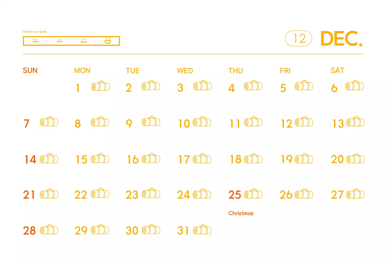 Kalender Promosi Yoga Minimalis Oranye