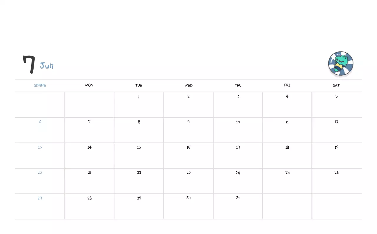 Ein Kalender mit einem niedlichen Ago-Illustrationskonzept