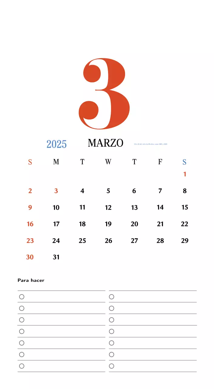 Calendario retro concept memory en rojo