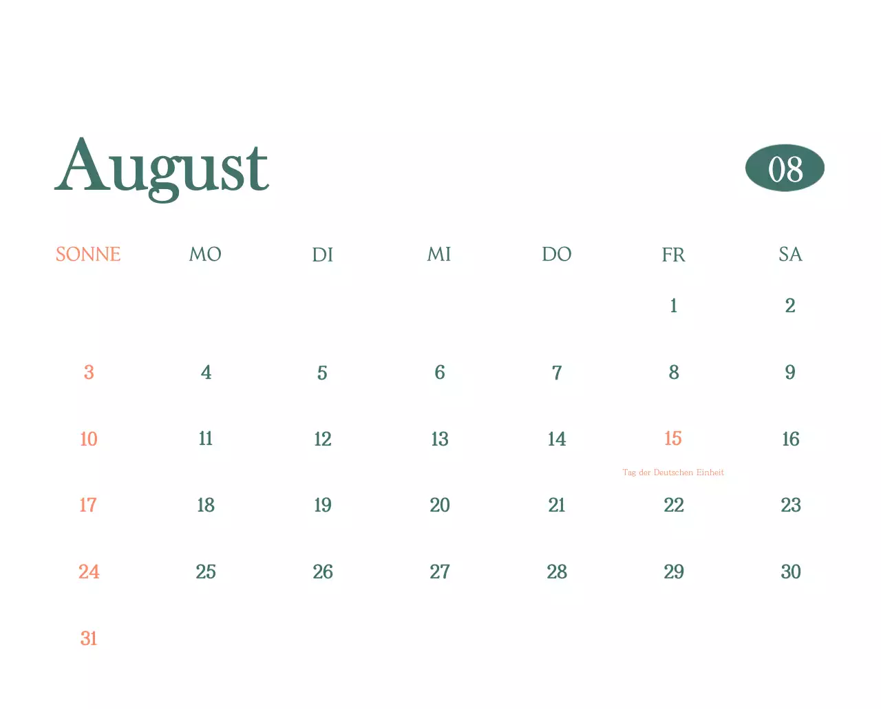 Ein moderner Café-Kalender mit Empfehlungen für das Getränk des Monats