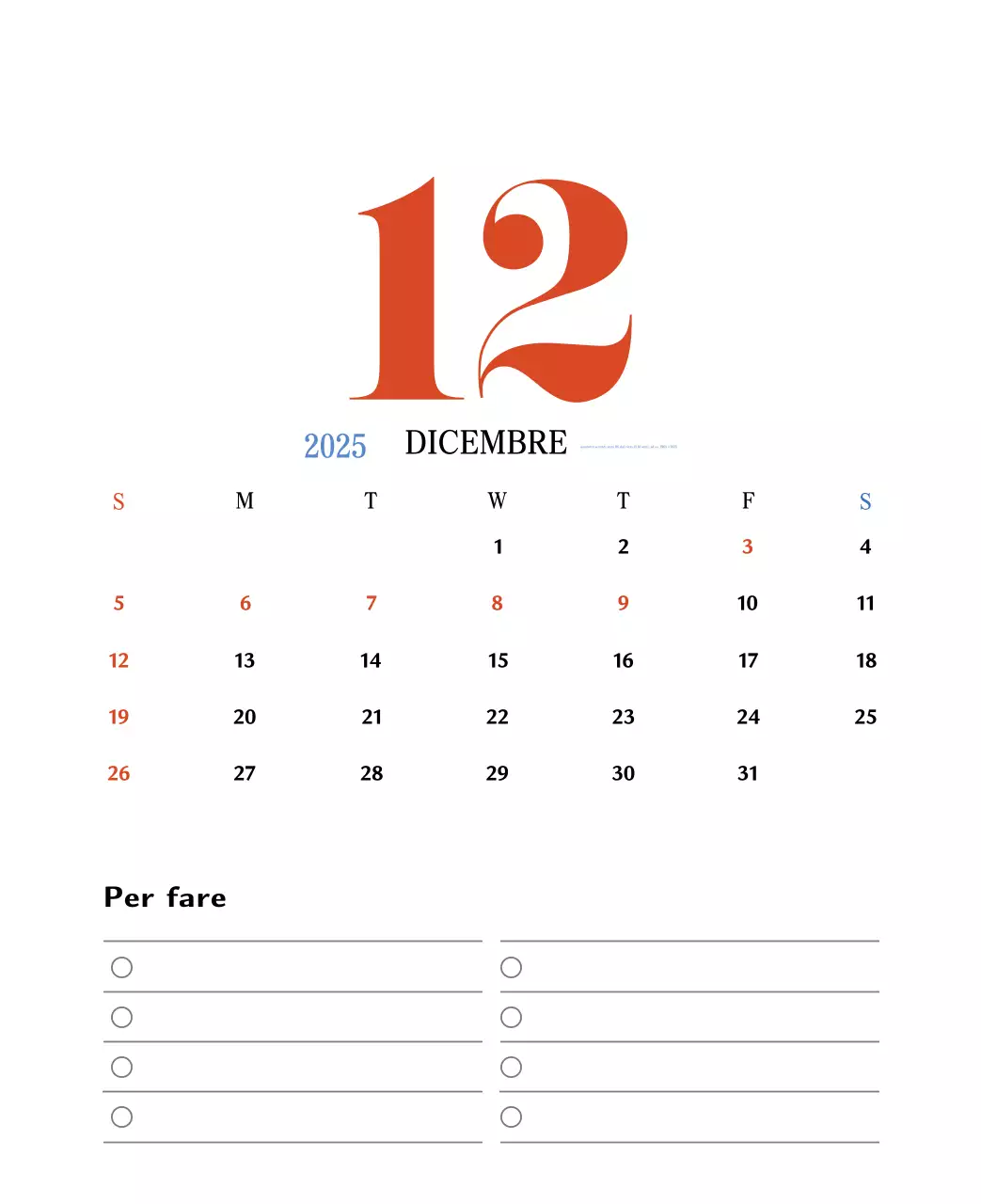 Calendario della memoria di concezione retrò in rosso