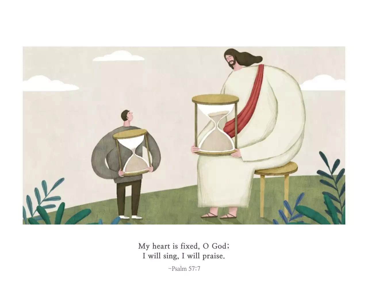 Ilustrasi gereja yang bersih dengan warna pastel