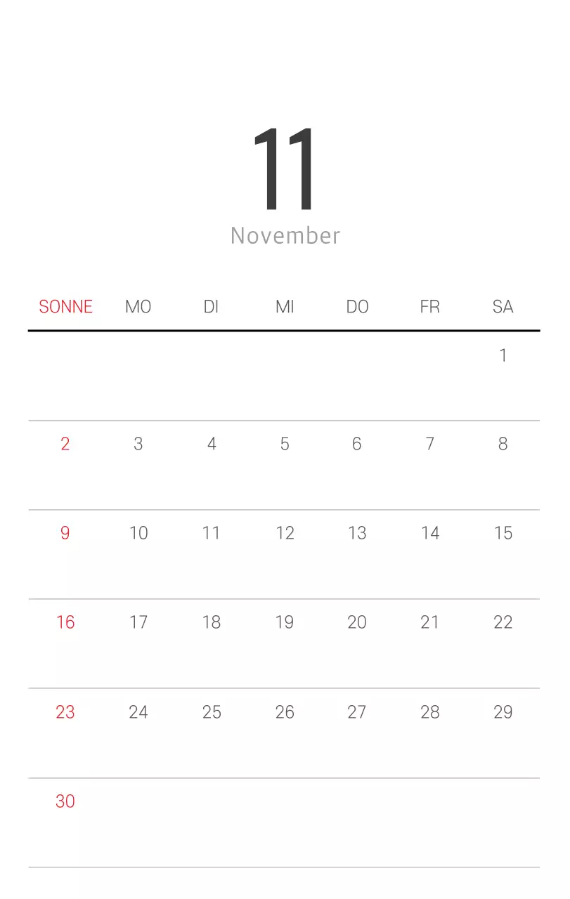 Weißer sauberer botanischer Naturkalender