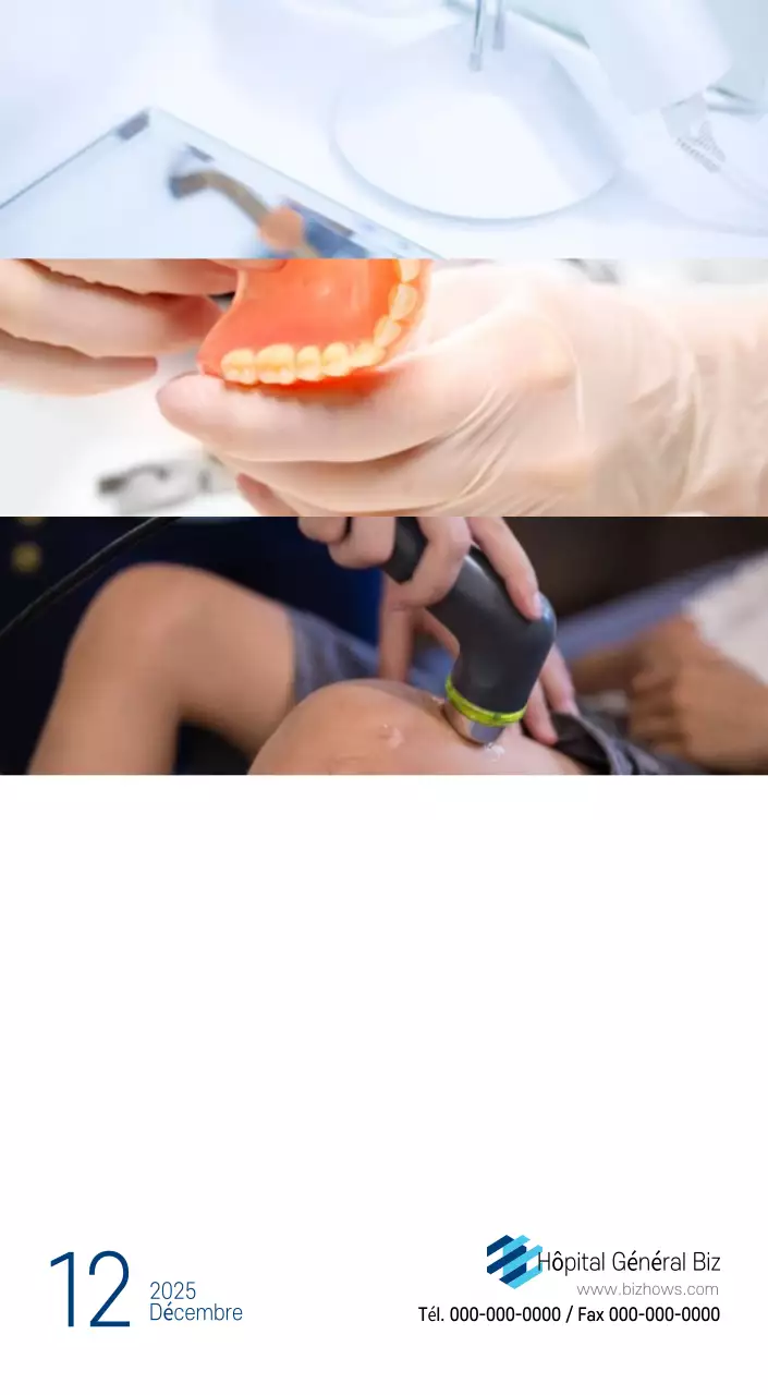 Calendrier promotionnel d'hôpital simple blanc marine