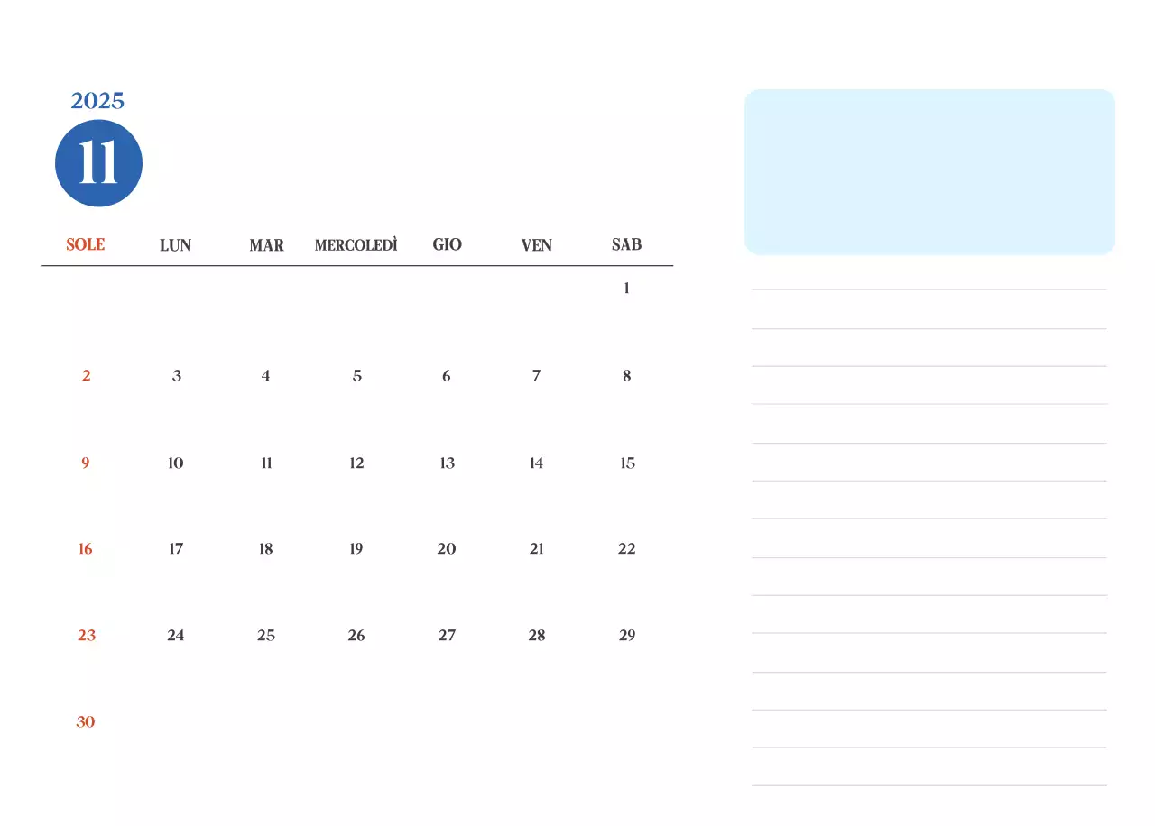 Calendario ospedaliero moderno blu