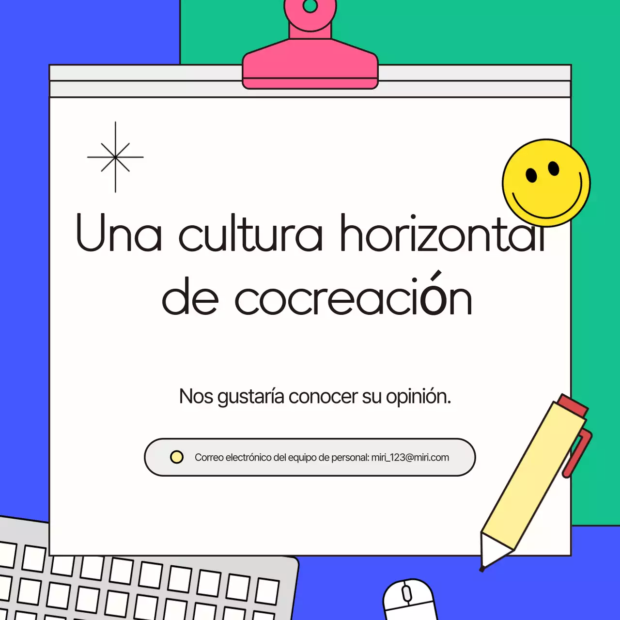 Una guía comercial azul y kitsch