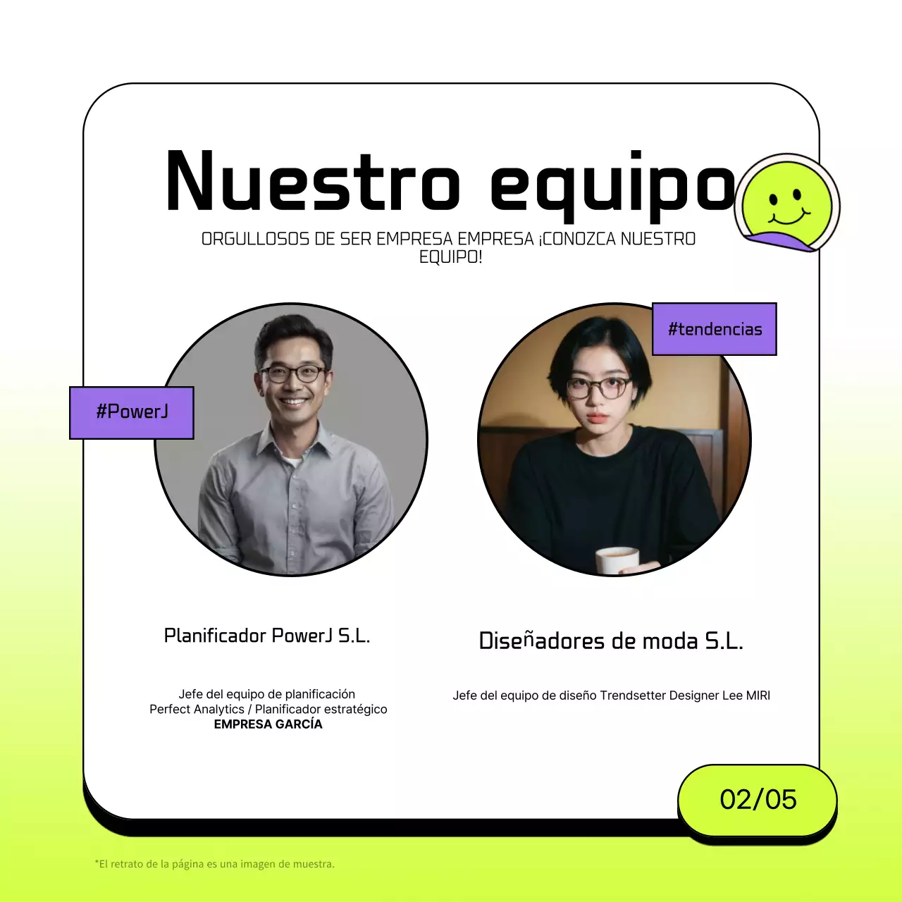 Carta de presentación sencilla en chartreuse y blanco