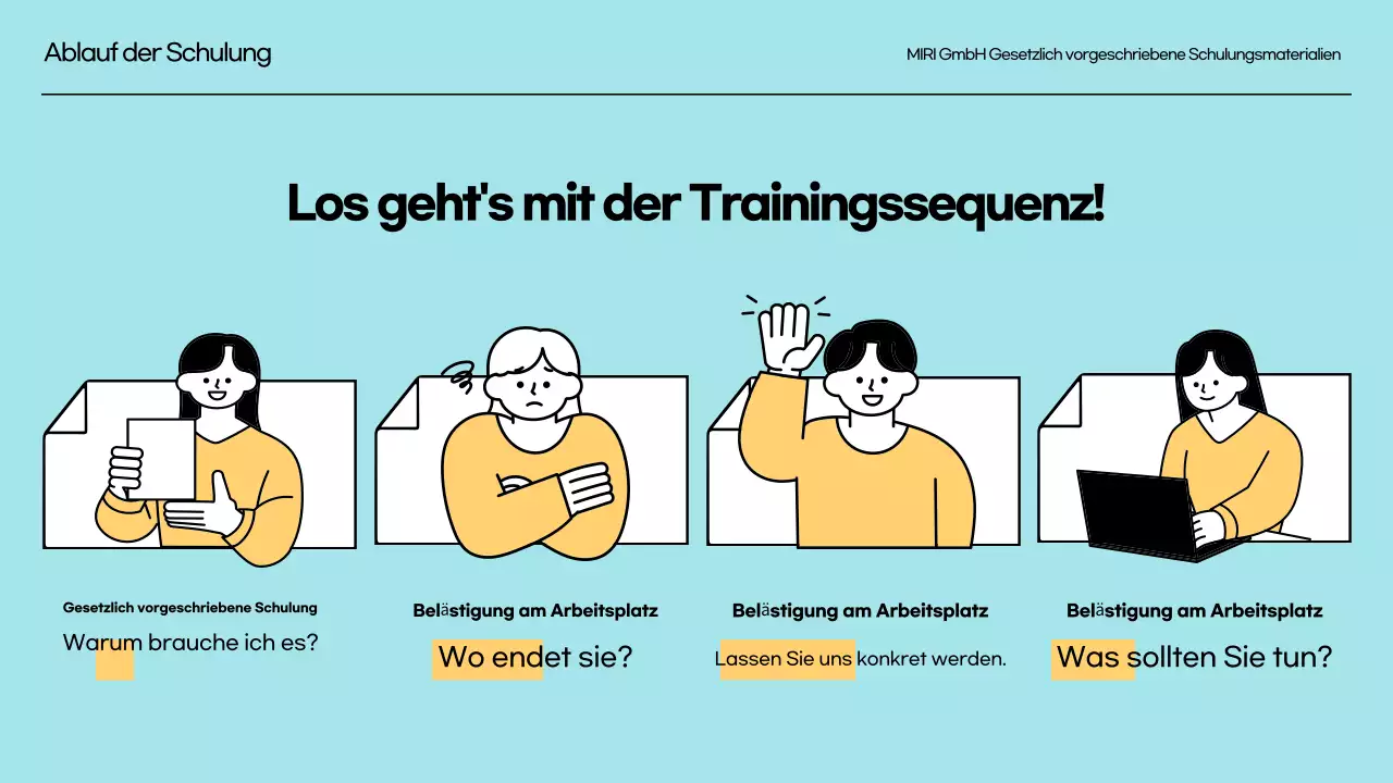 Schulung zur Prävention von Belästigung am Arbeitsplatz Gesetzlich vorgeschriebene Schulungen