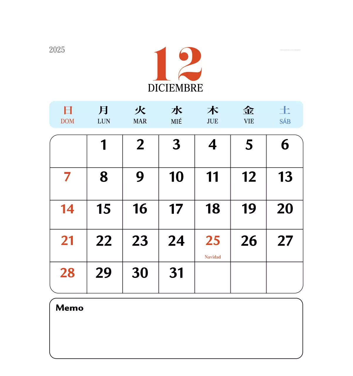 Calendario retro concept memory en rojo