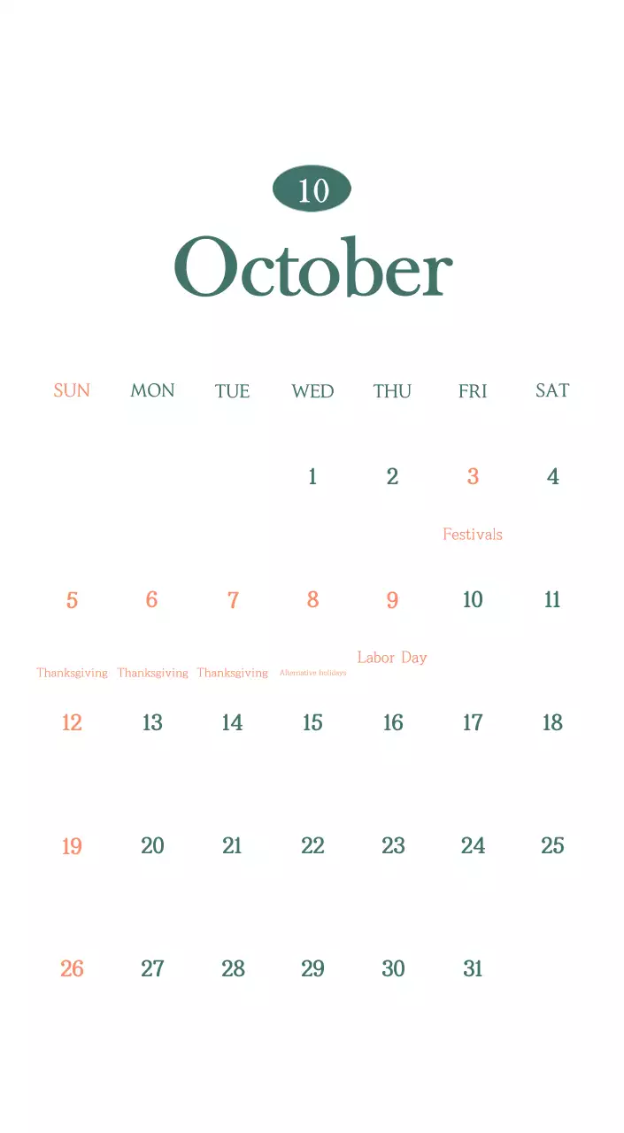 A modern cafe calendar with drink of the month recommendations