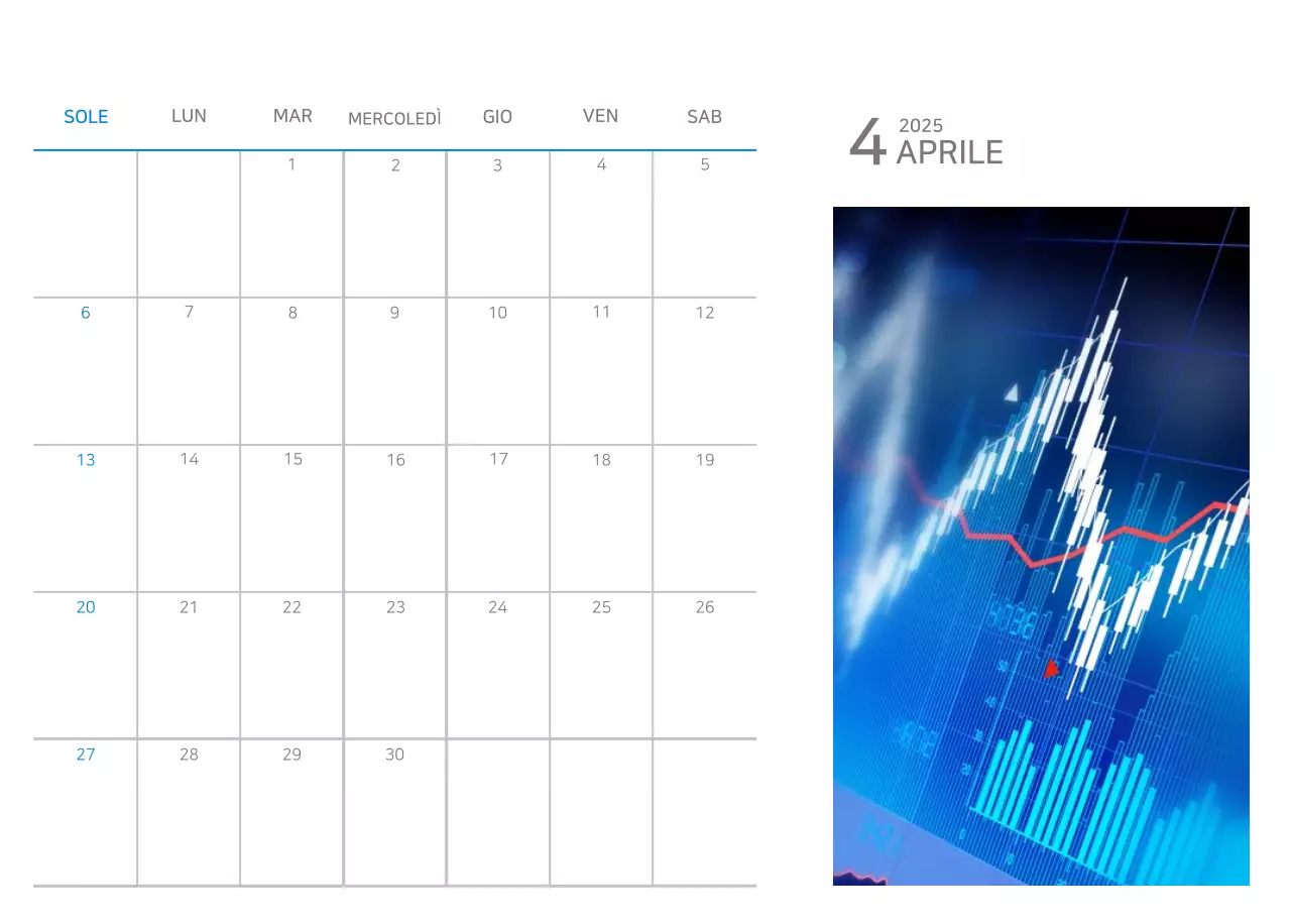Calendario blu minimalista Promozioni aziendali