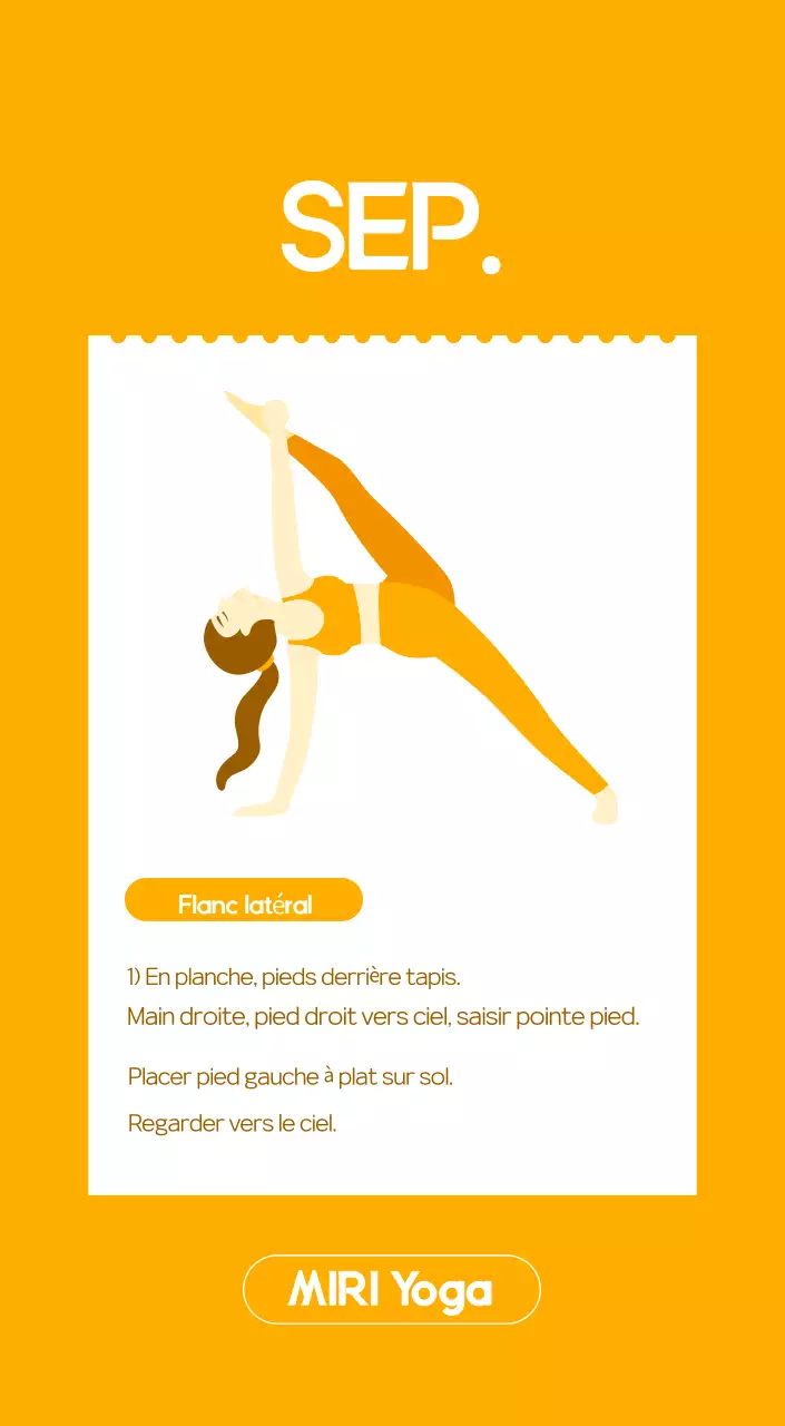 Calendrier promotionnel de yoga minimaliste orange