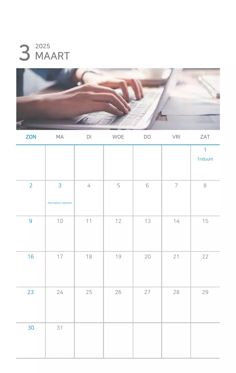 Blauwe moderne kalender bedrijfspromoties