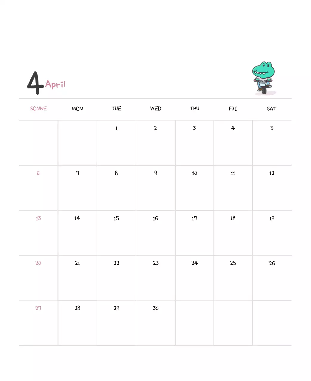 Ein Kalender mit einem niedlichen Ago-Illustrationskonzept