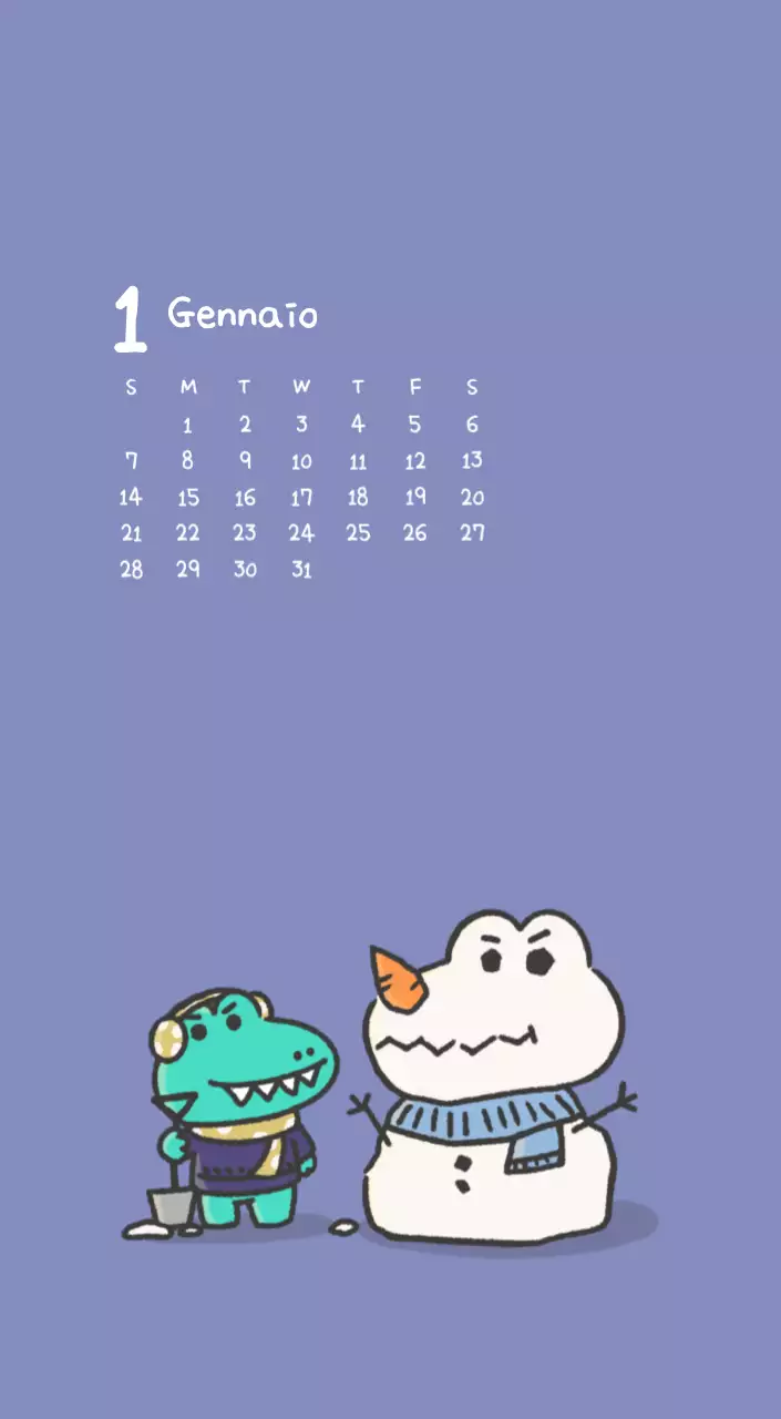 Un calendario con un simpatico concetto di illustrazione di Ago