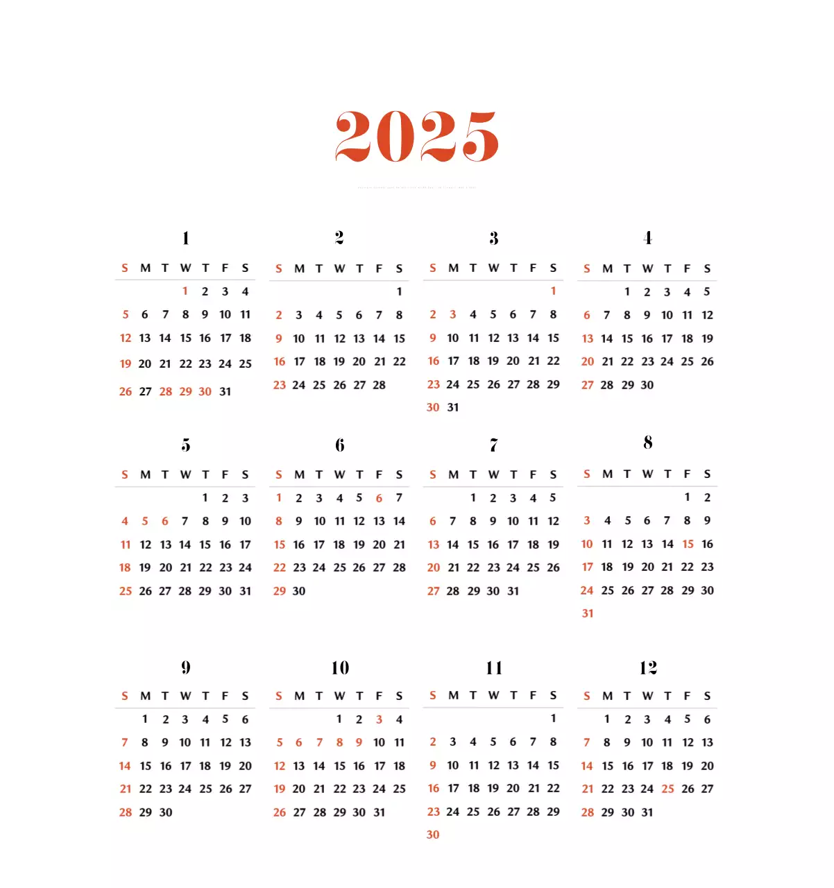 Calendario della memoria di concezione retrò in rosso