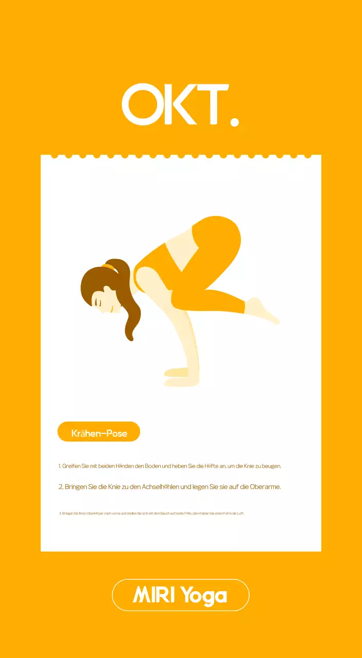Orange Minimalistischer Yoga-Aktionskalender
