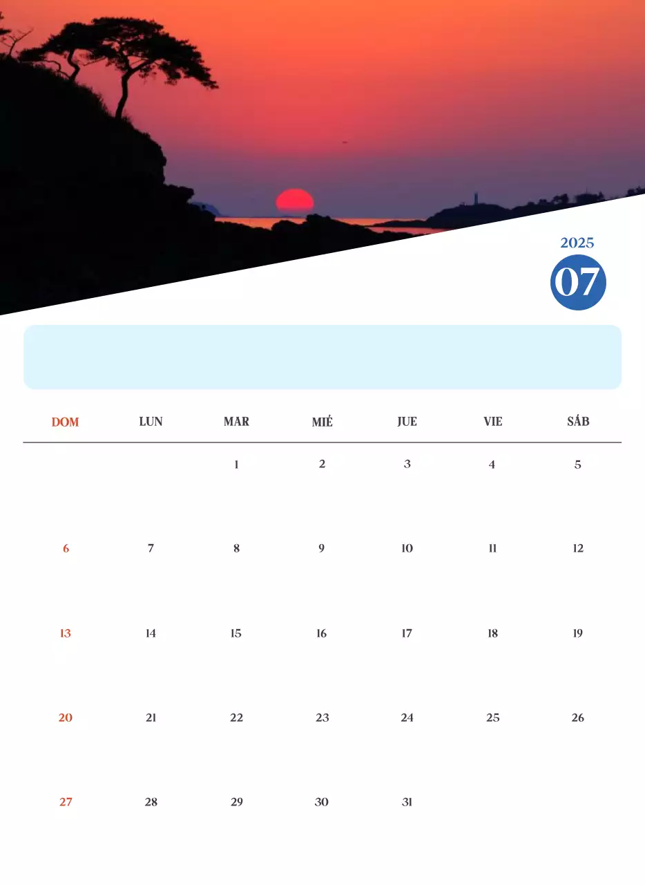 Calendario del Hospital Moderno Azul