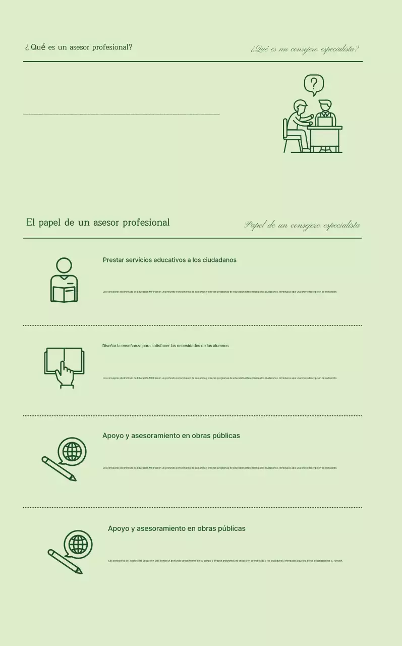 Promover materiales educativos Green Simple