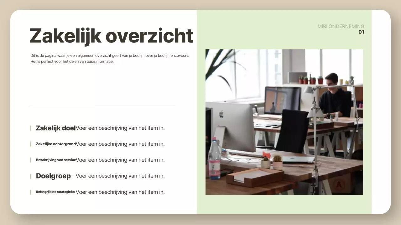 Beige schoon rapport beschrijving