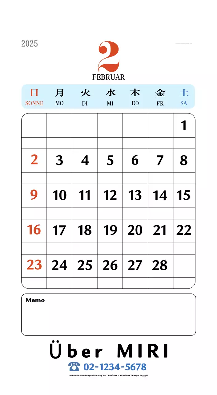 Retro-Konzept Erinnerungskalender in rot