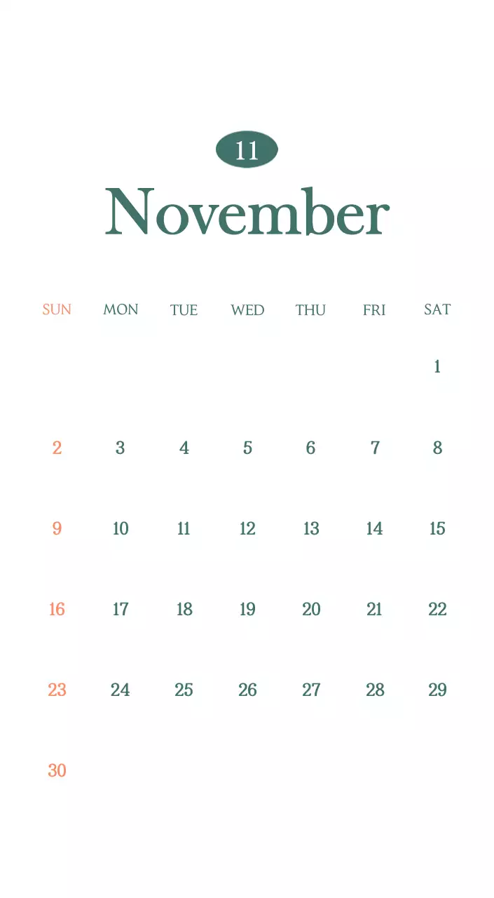 A modern cafe calendar with drink of the month recommendations