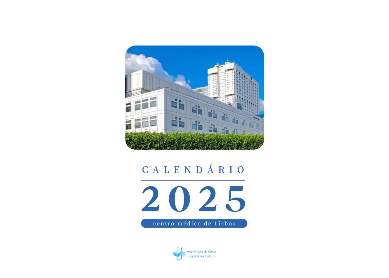 Calendário hospitalar moderno azul