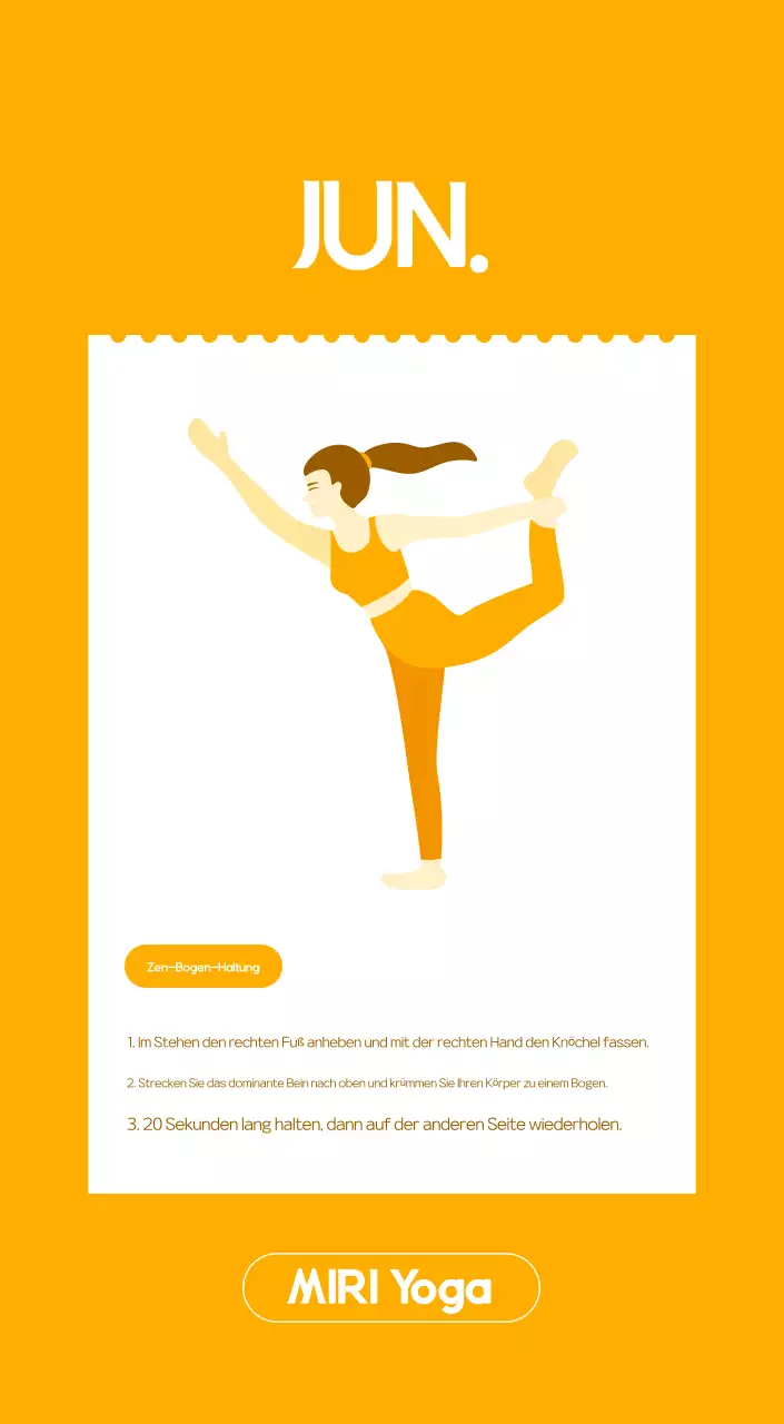 Orange Minimalistischer Yoga-Aktionskalender