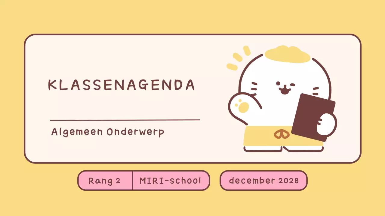 Eenvoudige gele klassenagenda voor school