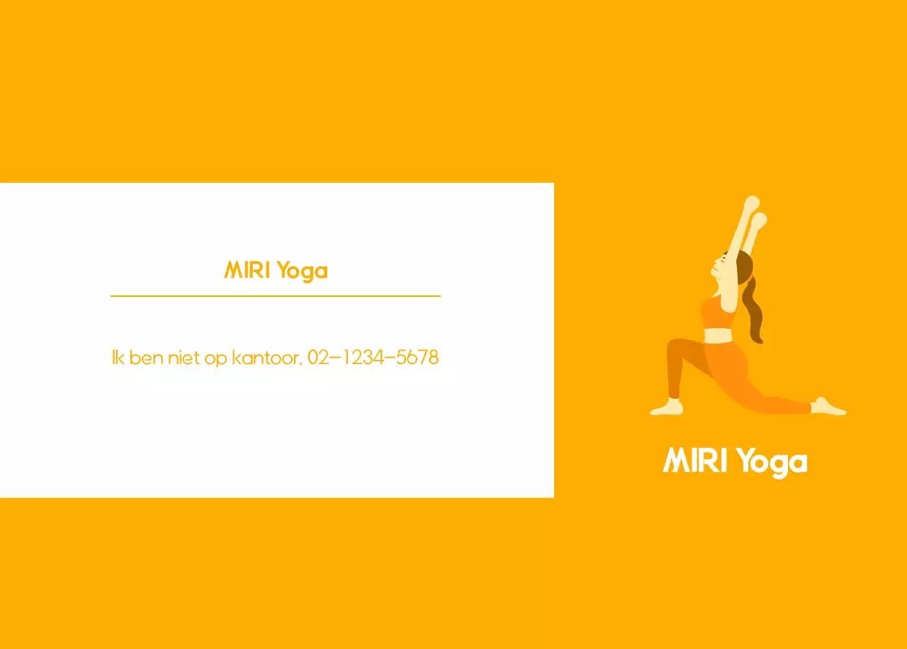 Oranje Minimalistische Yoga Promotiekalender